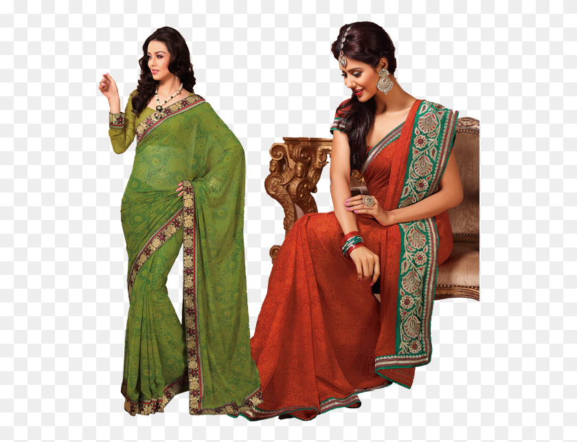 556x583 Paneri Sarees Mandsaur Transparent Saree Model, Clothing, Apparel, Sari HD PNG Download