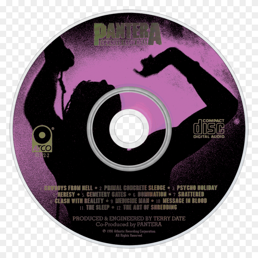 1000x1000 Pantera Cowboys From Hell Cd Disc Image Pantera Cowboys From Hell Cd, Disk, Dvd HD PNG Download