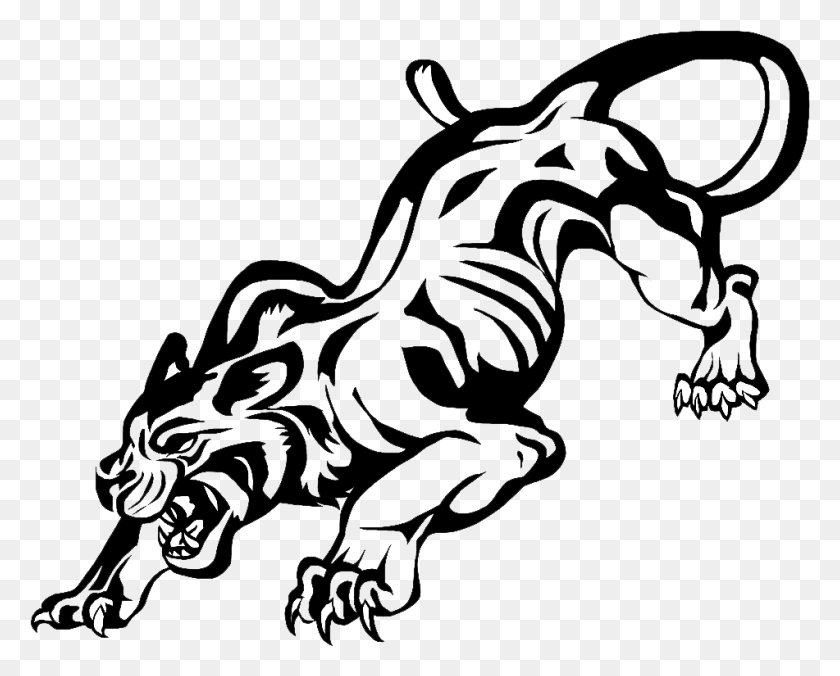 951x752 Descargar Png Panther Free Jaguar Black Panther Tribal Tattoo, Outdoors, Nature, Astronomía Hd Png