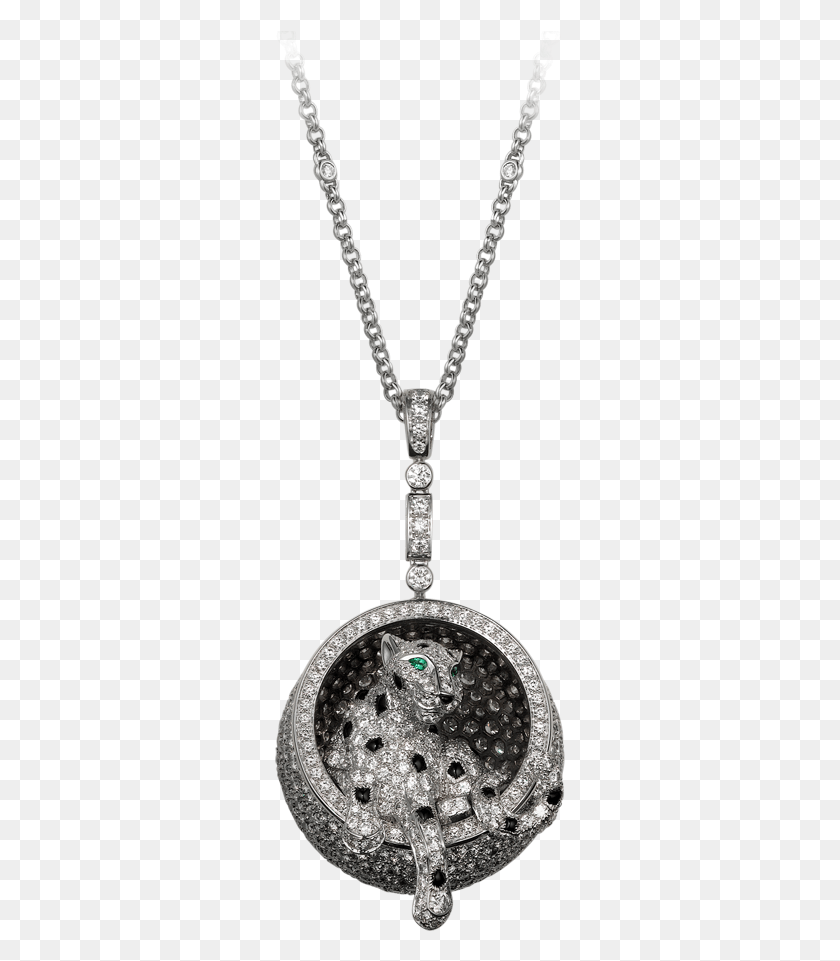 291x901 Panthre De Cartier Necklace Necklace, Pendant, Diamond, Gemstone HD PNG Download