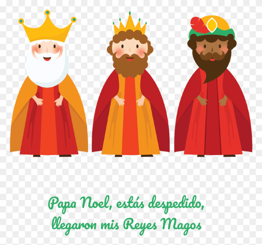 906x842 Papa Noel Ests Despedido Llegaron Mis Reyes Magos Cartoon, Clothing, Apparel, Person HD PNG Download