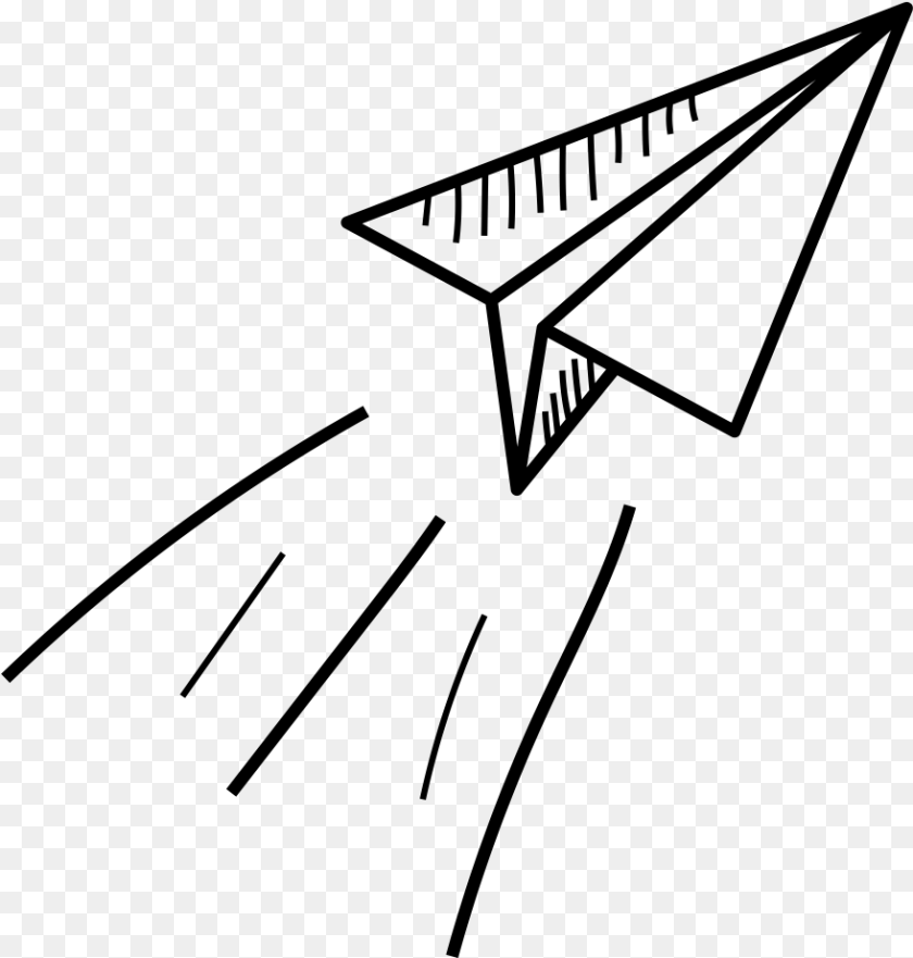 Paper Airplane Hand Drawn Paper Plane, Gray Clipart PNG