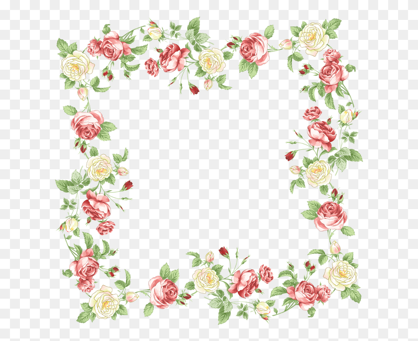 625x625 Paper Border Flowers Clip Art Flower Frame Wedding, Floral Design, Pattern, Graphics HD PNG Download
