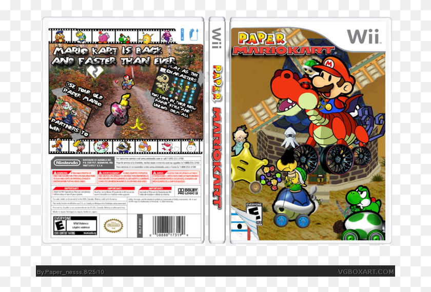 701x510 Paper Mario Kart Box Art Cover Paper Mario Kart Wii, Super Mario, Toy, Person HD PNG Download