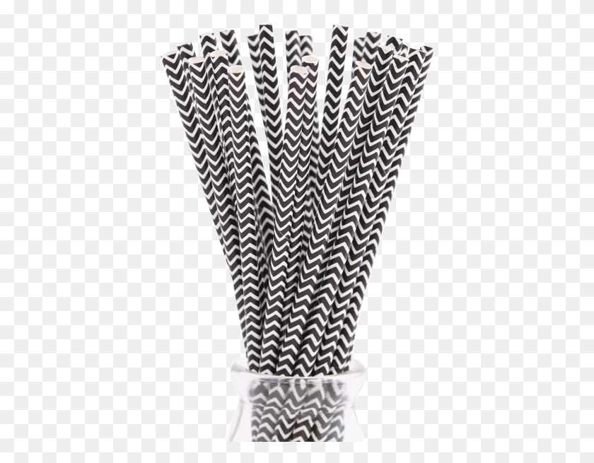391x595 Paper Straws Black Amp White Chevron 25pk Vase, Rug, Clothing, Apparel HD PNG Download