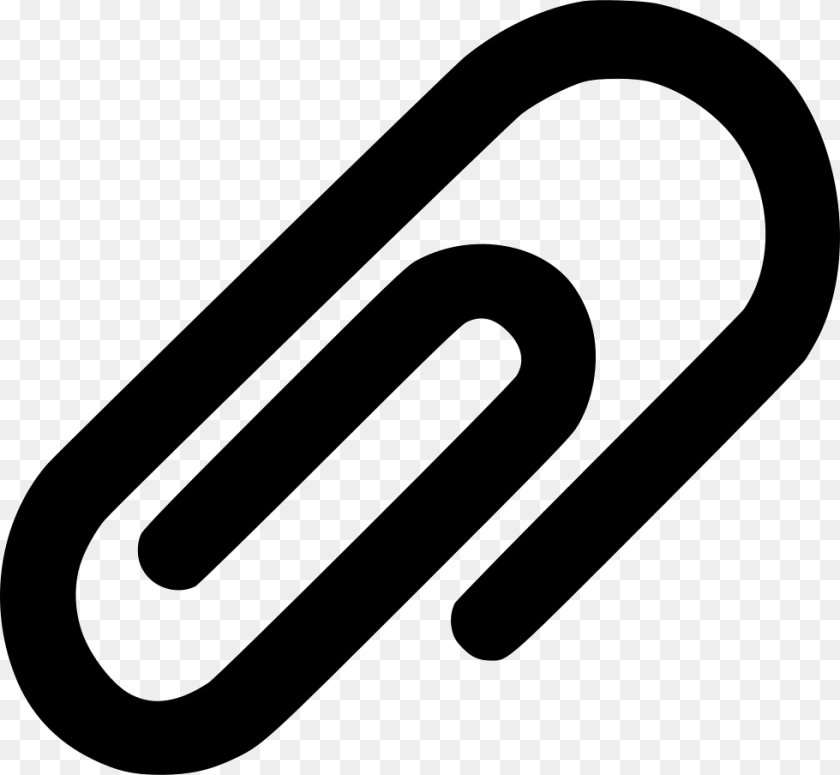 980x904 Paperclip Attachment Paper Clip Clipart Black And White Paper Clip, Symbol, Cutlery, Text, Fork Sticker PNG