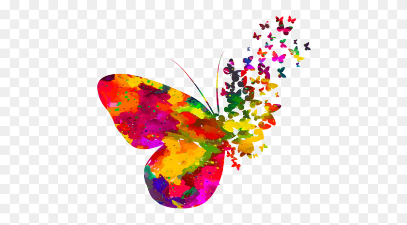 447x404 Descargar Png Papillons Pinturas De Mariposas Mariposas Bellas Mariposa Corazón Acuarela, Gráficos, Patrón Hd Png