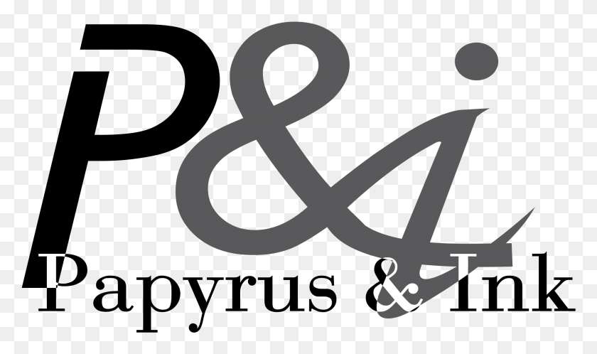 2191x1231 Папирус Amp Ink Logo Прозрачная Каллиграфия, Алфавит, Текст, Символ Hd Png Скачать