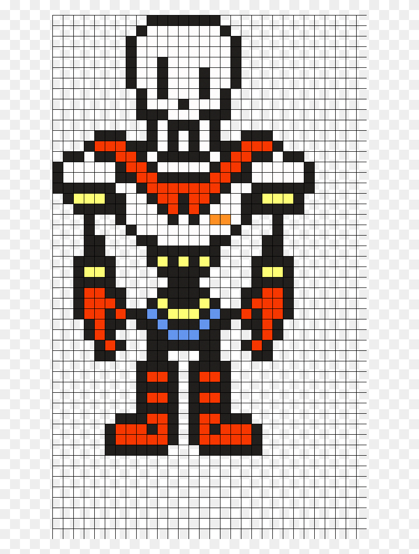 630x1050 Papyrus Undertale Perler Bead Pattern 8 Bit Undertale Characters, Game, Graphics HD PNG Download