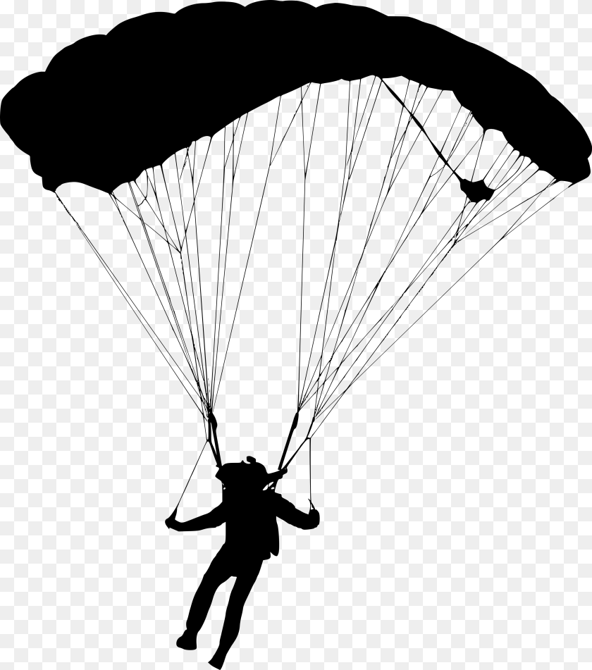 3694x4182 Parachute, Gray PNG
