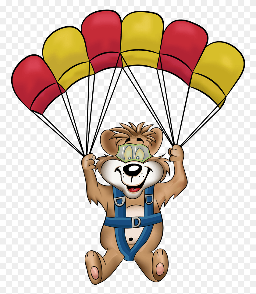 770x902 Parachute Clipart Sponsor Bear, Hot Air Balloon, Aircraft, Vehicle HD PNG Download