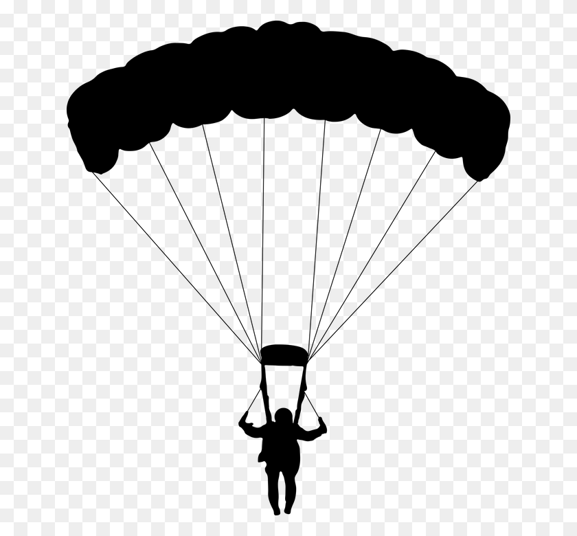 646x720 Parachuting Parachute Glide Falling Sky Diving Clipart Parachute, Gray, World Of Warcraft HD PNG Download