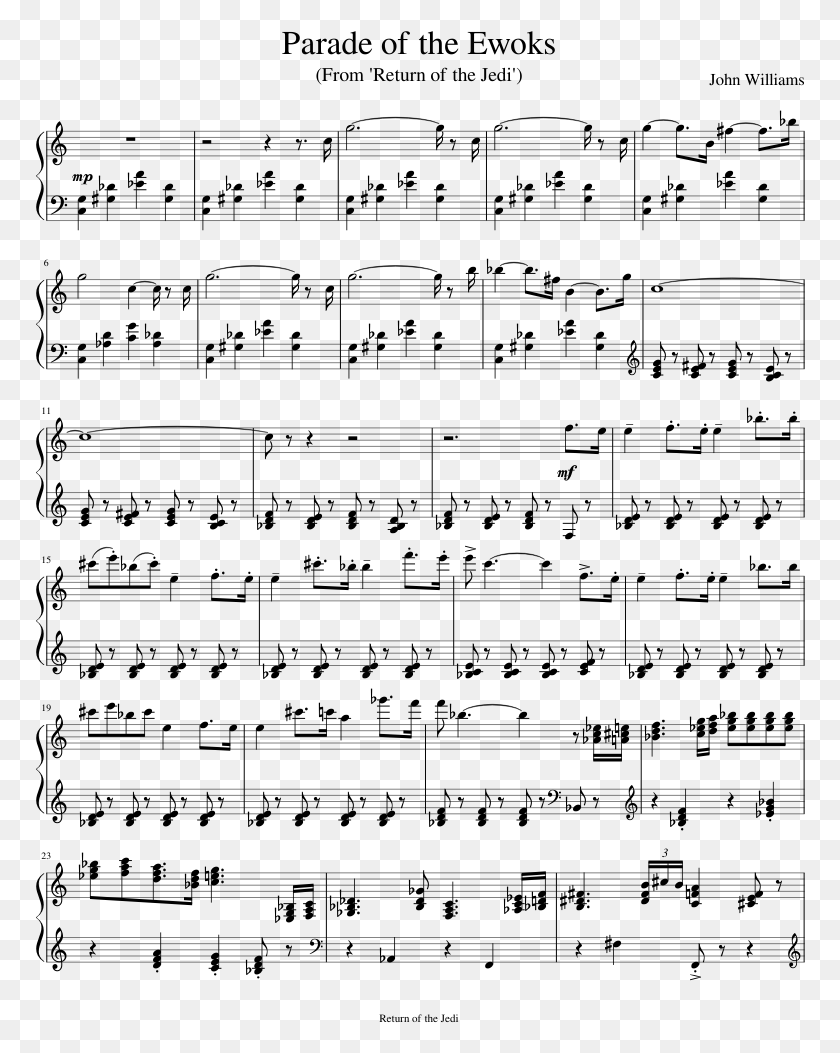 771x993 Parade Of The Ewoks You Needed Me Sheet Music Pdf, Gray, World Of Warcraft HD PNG Download