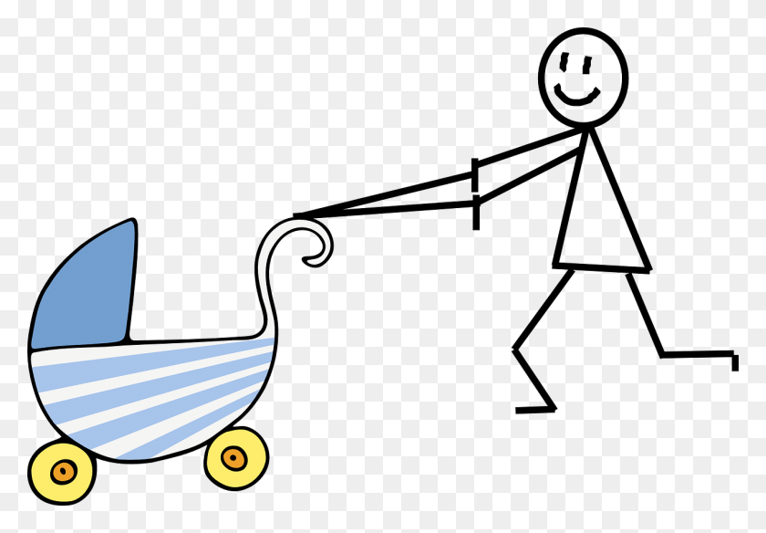 1280x860 Parenting Baby Stroller Image Running With Pram Cartoon, Bird, Animal, Waterfowl HD PNG Download