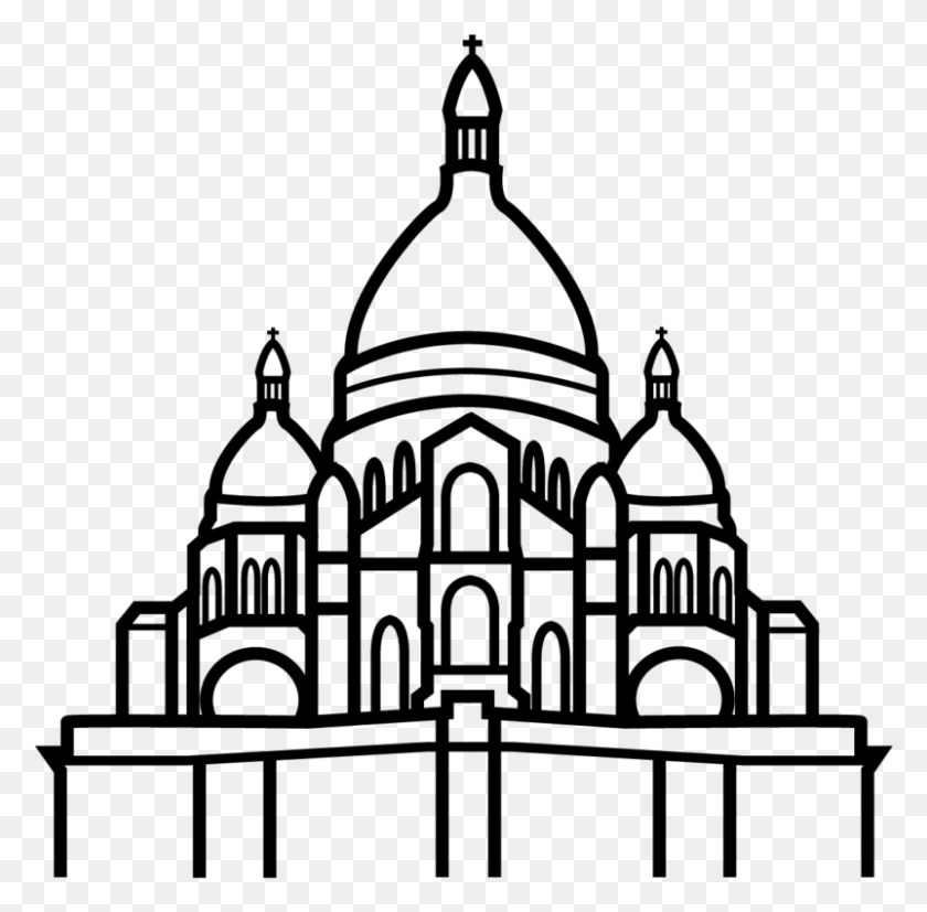 802x789 Paris Montmartre Basilica Sacre Coeur Illustration, Gray, World Of Warcraft HD PNG Download