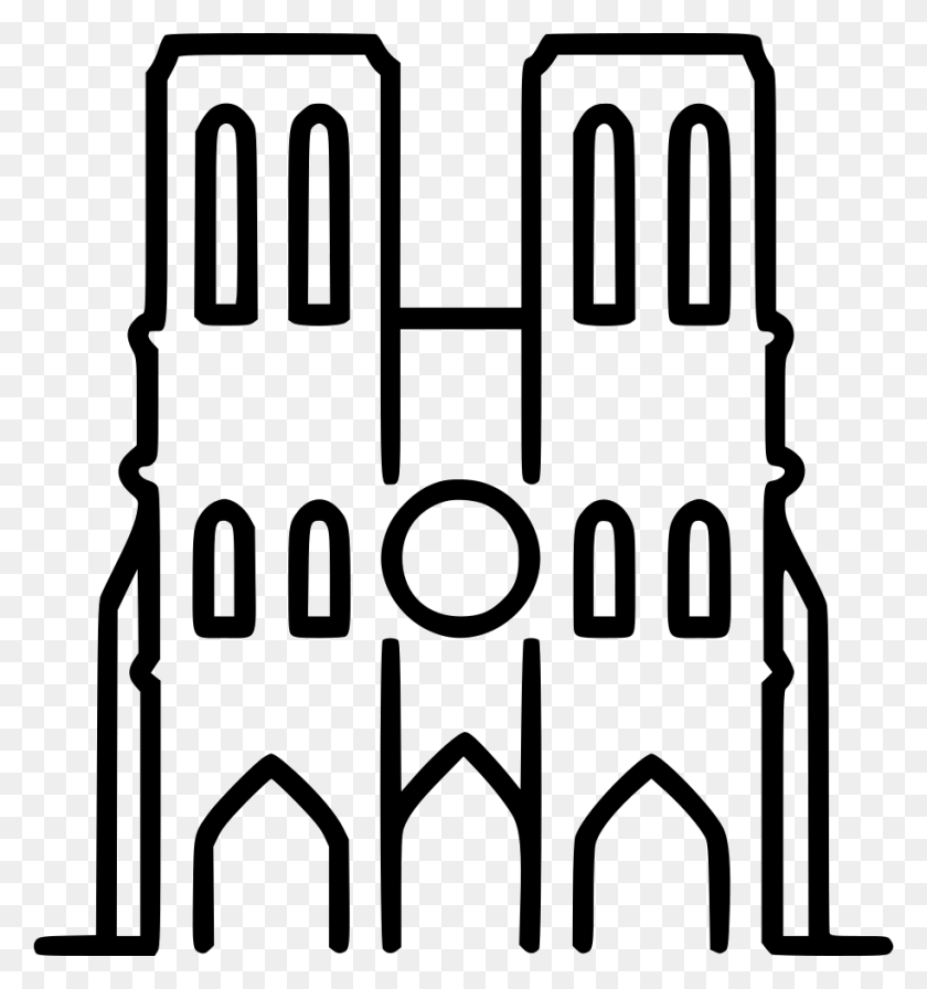 914x980 Paris Notredame Comments Notre Dame Paris Logo, Stencil, Texto, Arquitectura Hd Png