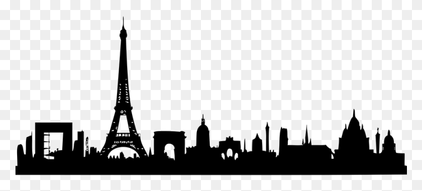 961x397 Paris Skyline Vector Free, Gray, World Of Warcraft HD PNG Download