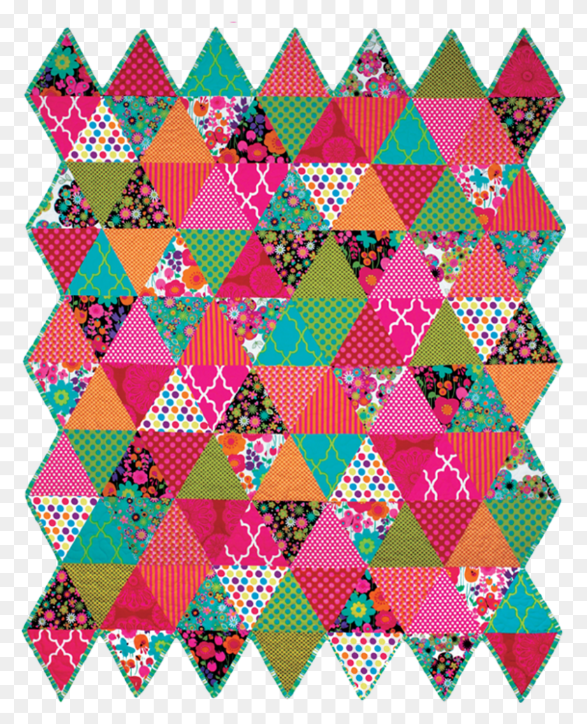 801x1003 Park Slope Triangles Quilt Triangle, Rug, Patchwork, Pattern HD PNG Download