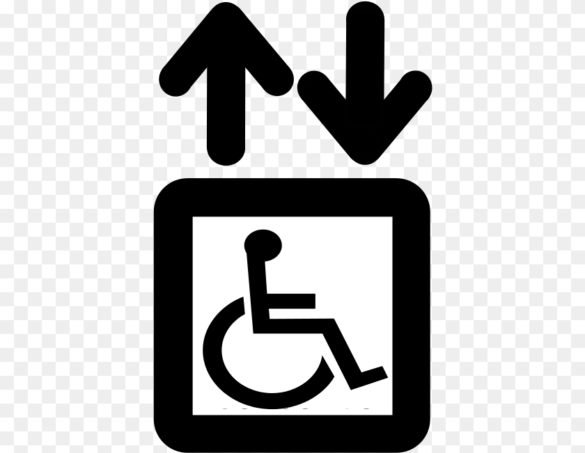 Parking For Wheelchair People Clip Art Library Elevator, Sign, Symbol Clipart PNG
