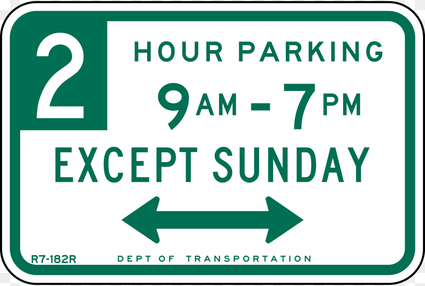 1920x1293 Parking With Time Restrictions New York City Sign, Symbol, Text, Mortar Shell Clipart PNG