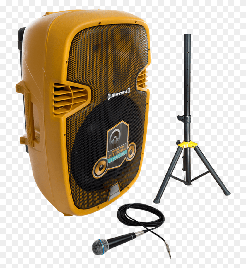 738x855 Descargar Png Parlante Amplificado Incluye Microfono Pedestal Bazzuka Parlante Bazzuca, Tripod, Leisure Activities, Electronics Hd Png