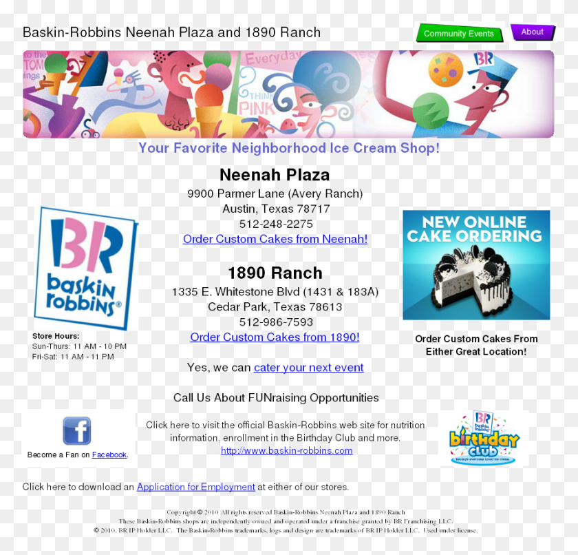 886x848 Parmer At Neenah And 1890 Ranch Competitors Revenue Baskin Robbins, Text, Flyer, Poster HD PNG Download