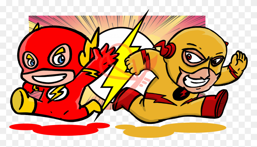 2968x1613 Parodia Flash Vs Reverse Flash Zoom Dc Comics Cartoon, Graphics, Advertisement HD PNG Download