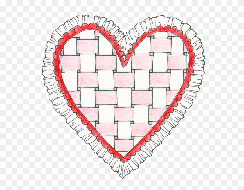 591x595 Part Art Heart Heart, Rug, Heart, Pattern HD PNG Download