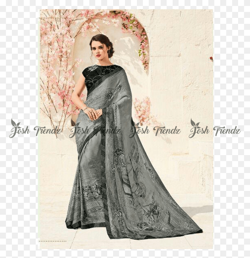 969x1001 Parth Sudriti Saree Jt Ps Saree, Clothing, Apparel, Evening Dress HD PNG Download