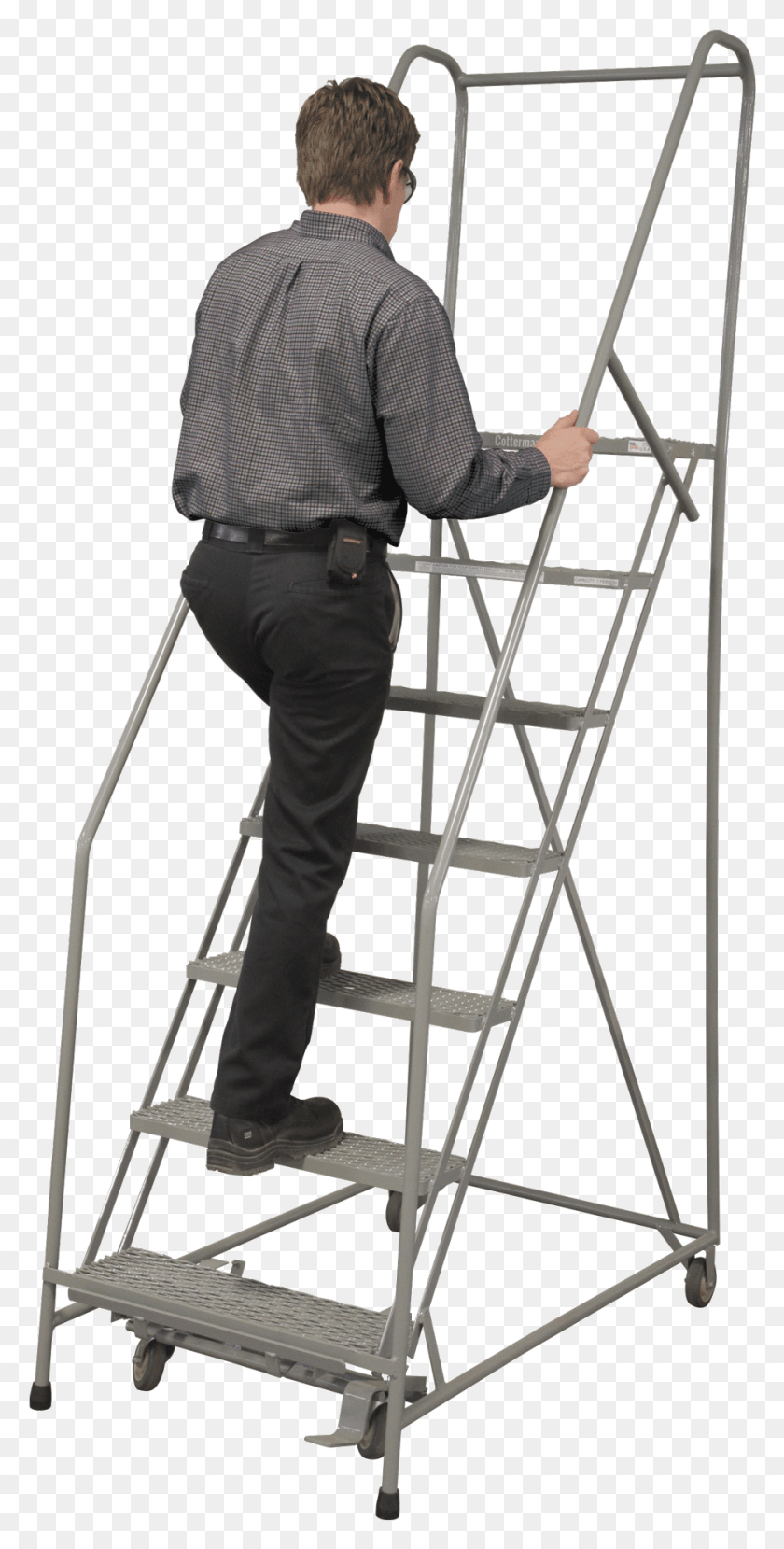 930x1907 Partially Assembled Standard Angle Ladders Ladder, Person, Human, Standing HD PNG Download