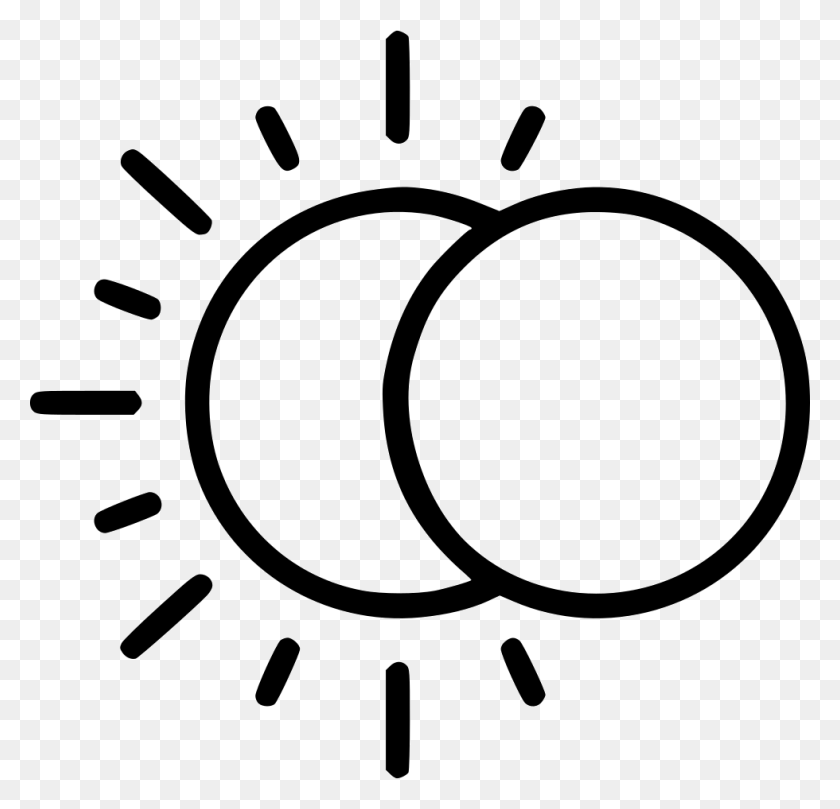 980x942 Partially Covering Icon Moon And Sun Icon, Symbol, Logo, Trademark HD PNG Download