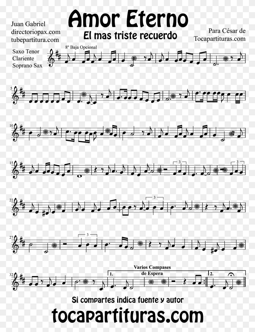 1132x1501 Partitura De Para Saxofn Soprano Y Saxo Tenor By Sheet Mexican Anthem Alto Sax, Gray, World Of Warcraft HD PNG Download