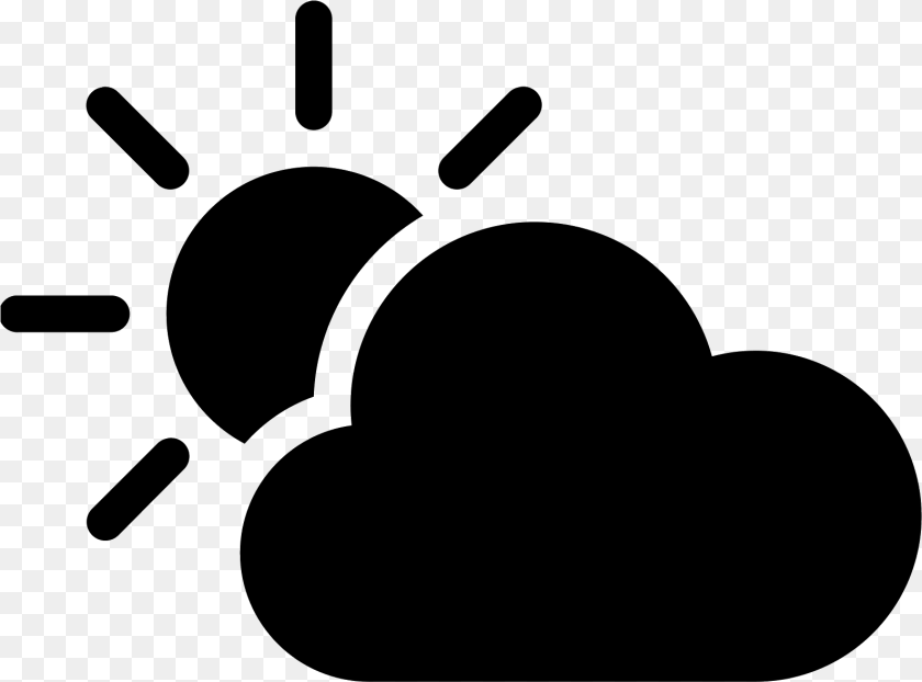 1589x1177 Partly Cloudy Day Filled Icon Icon, Gray Sticker PNG