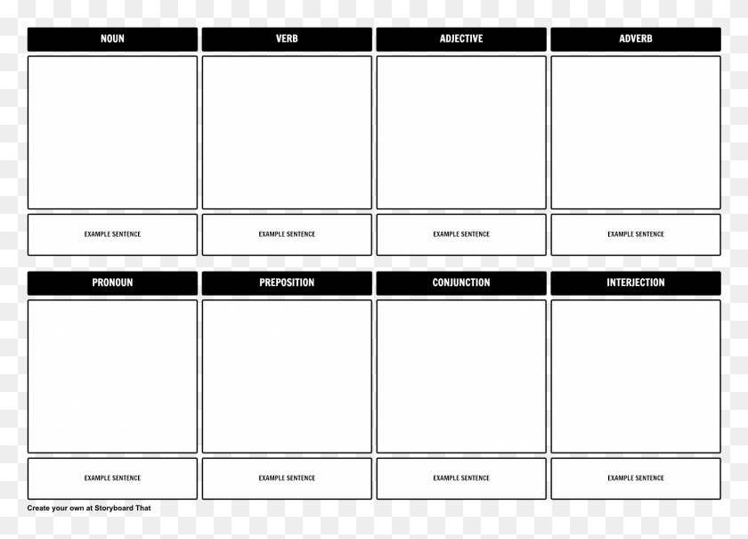 1529x1069 Parts Of Speech Storyboard Template Parts Of Speech Template, Plot, Diagram, Text HD PNG Download