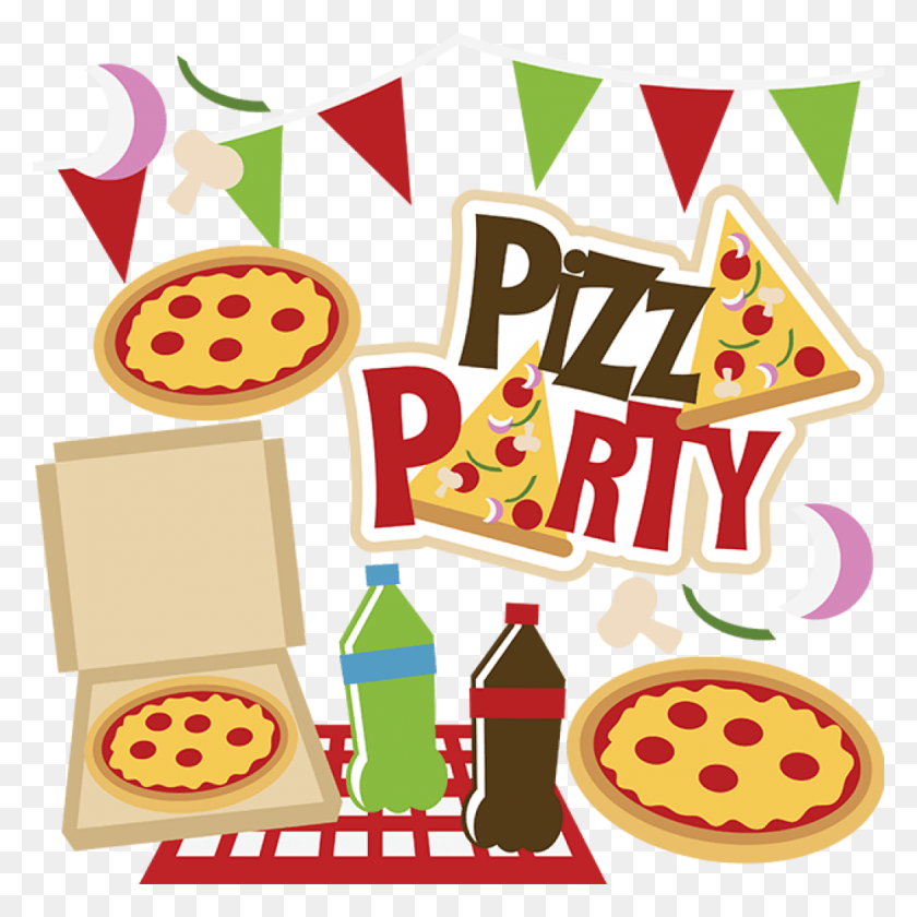 1024x1024 Party Art Pizza Party Clip Art Free, Lunch, Meal, Food HD PNG Download