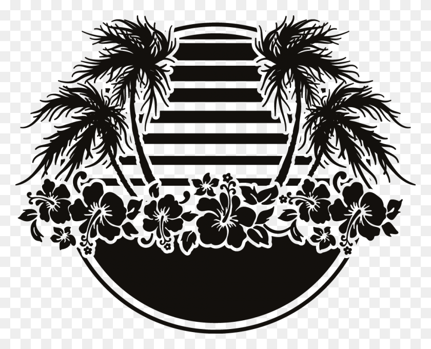 1050x835 Party Beach Silhouette Labels Tropical Party Silhouette, Tree, Plant, Chandelier Descargar Hd Png