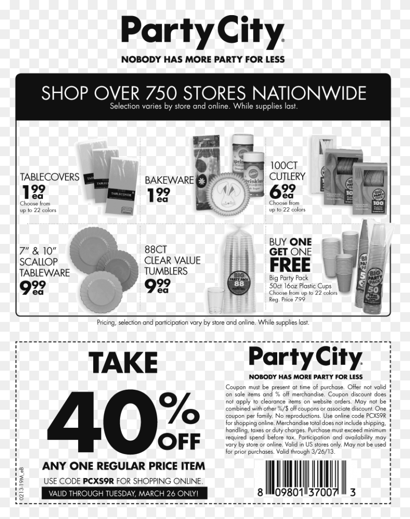 809x1042 Party City Coupons 2011, Flyer, Poster, Paper HD PNG Download