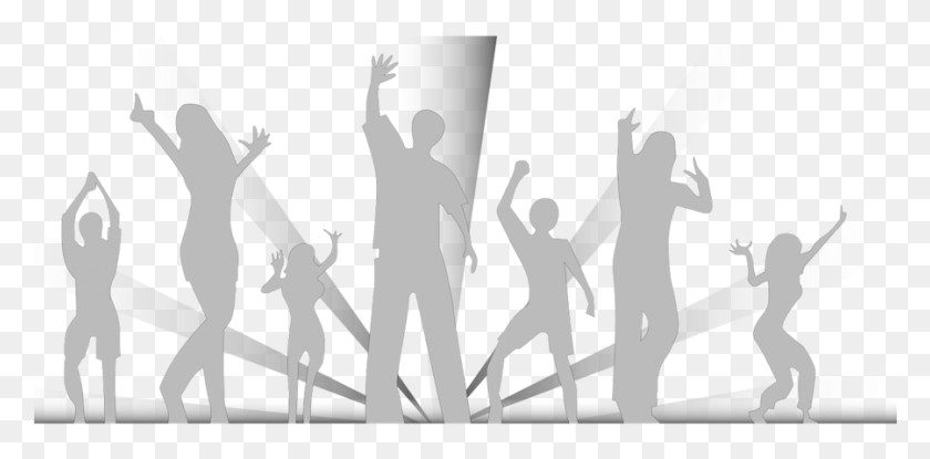 901x411 Party Dinner Vector People Reunion Silhouette, Person, Human, Road HD PNG Download