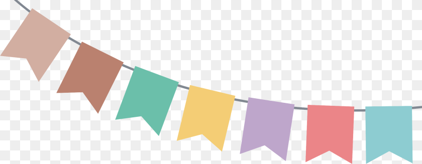 2261x879 Party Flags, Paper Clipart PNG