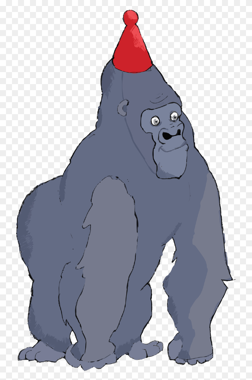 736x1205 Party Gorilla Returns To Def Con Cartoon, Ape, Wildlife, Mammal Hd Png