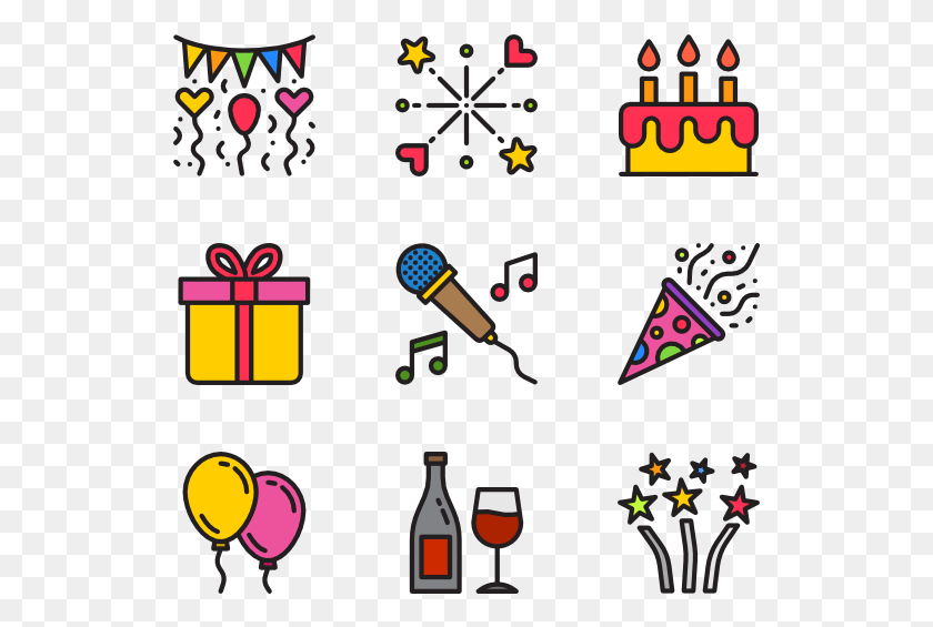 529x505 Party Happy Birthday Icons, Lighting, Glass, Beverage HD PNG Download