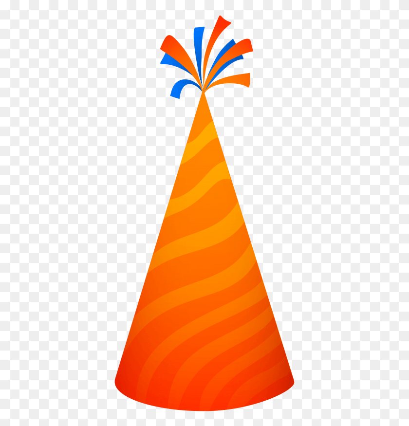 371x815 Party Hat Image Orange Party Hat, Cone, Bird, Animal HD PNG Download