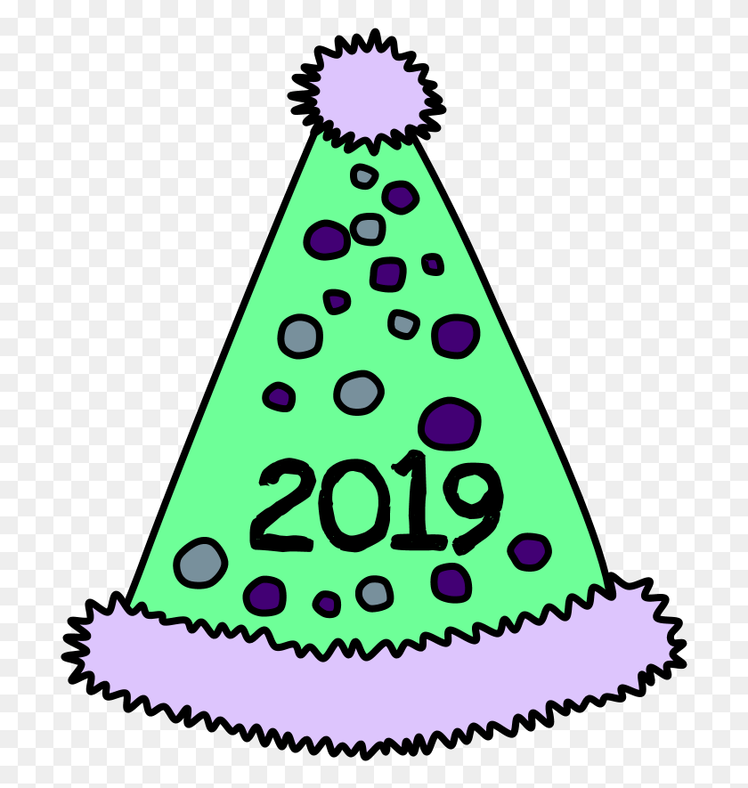 705x825 Party Hat Pom Pom Tinsel Dots 2019 Purple Green 2019 Party Hat, Одежда, Одежда, Шляпа Hd Png Скачать