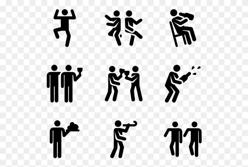 526x505 Party Human Pictograms Party Icons Vector, Gray, World Of Warcraft HD PNG Download