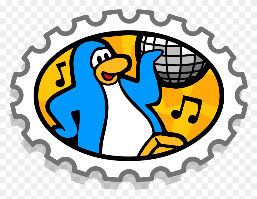 2691x2042 Значок Вечеринки Puffle Club Penguin Stamps Деятельность, Этикетка, Текст, Символ Hd Png Скачать