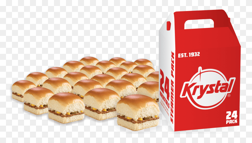 1875x1005 Party Packs Krystal Food, Burger, Bread, Bun HD PNG Download