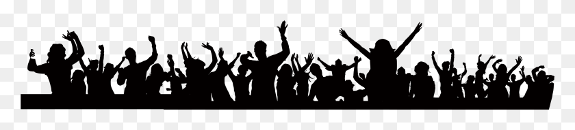 3803x639 Party Stock Photography Silhouette Clip Art Party Crowd Silhouette, Hand, Face, Video Gaming HD PNG Download