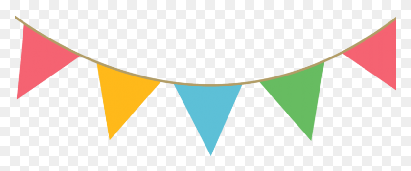 801x299 Party Streamer Decoration Image Party Garlands, Triangle, Lighting, Cushion HD PNG Download