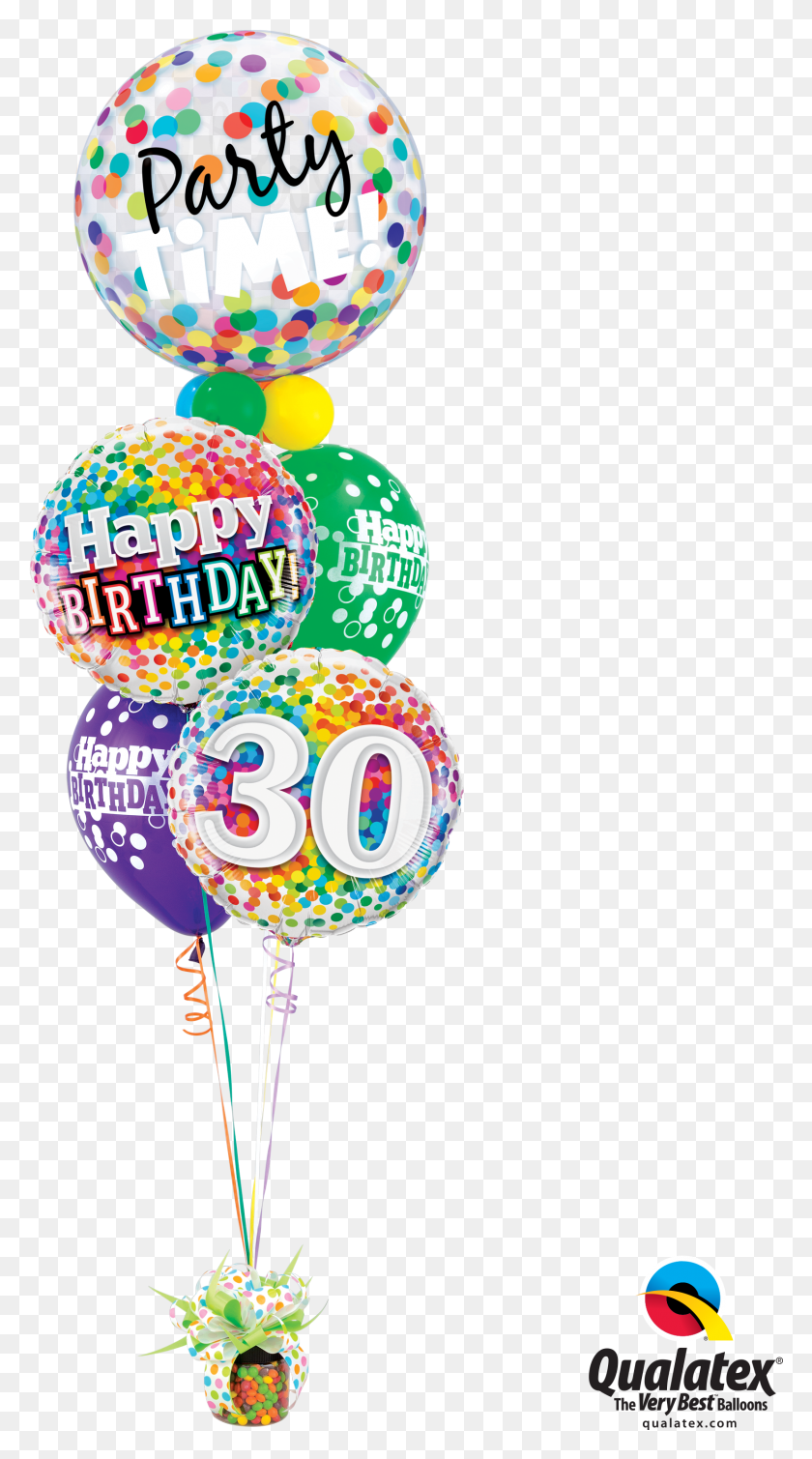 1651x3069 Party Time 30th Bouquet Balloon, Ball, Text, Paper HD PNG Download