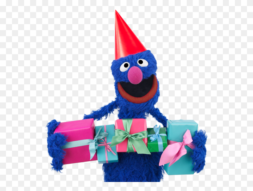 545x574 Party Time Sesame Street Happy Birthday Grover, Clothing, Apparel, Party Hat HD PNG Download